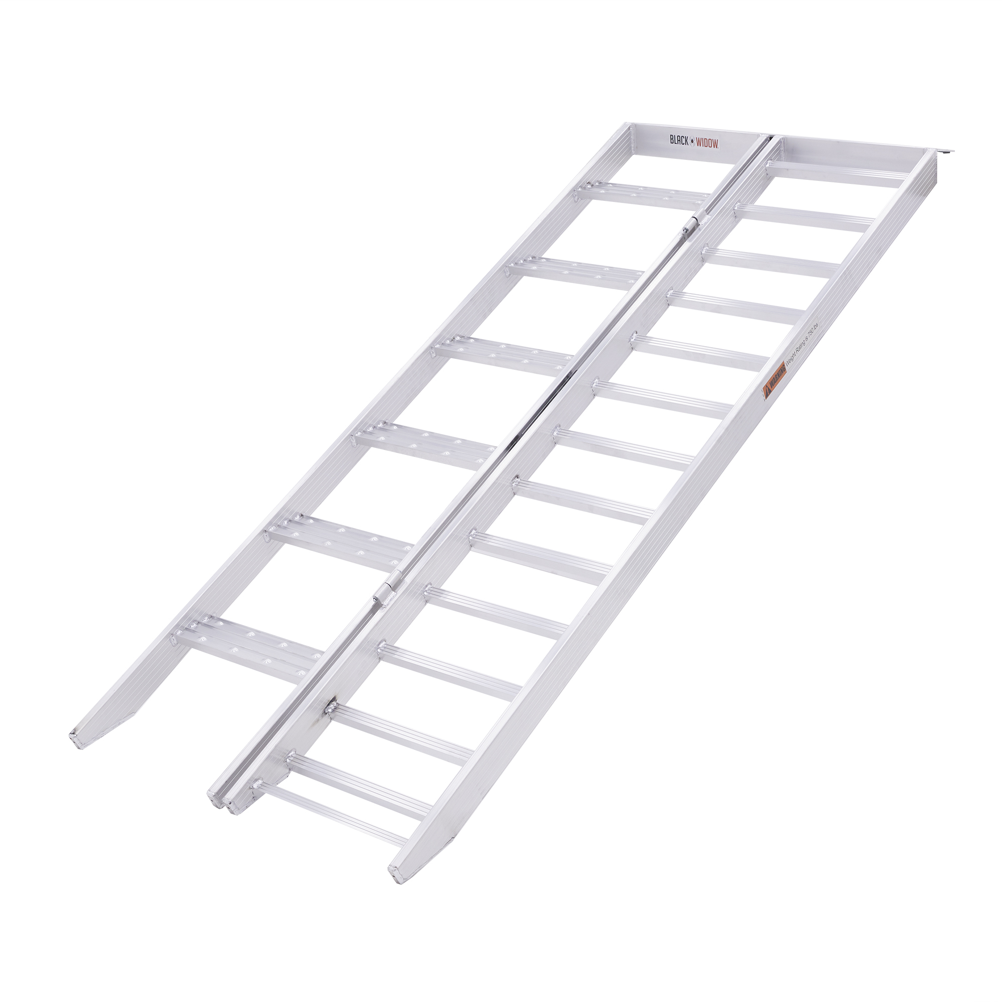 Black Widow, Aluminum Bi-Fold Motorcycle Ramp with Steps, Capacity 400 lb, Model# MC-STEPRAMP-1737